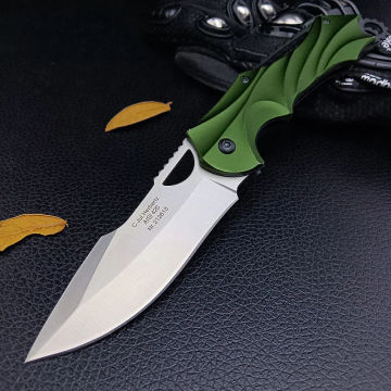 New CJH420 EDC Pocket Knife Tactical Survival Knife Camping Green Aluminum Handle Hunting Defense Knife Outdoor Folding Knives