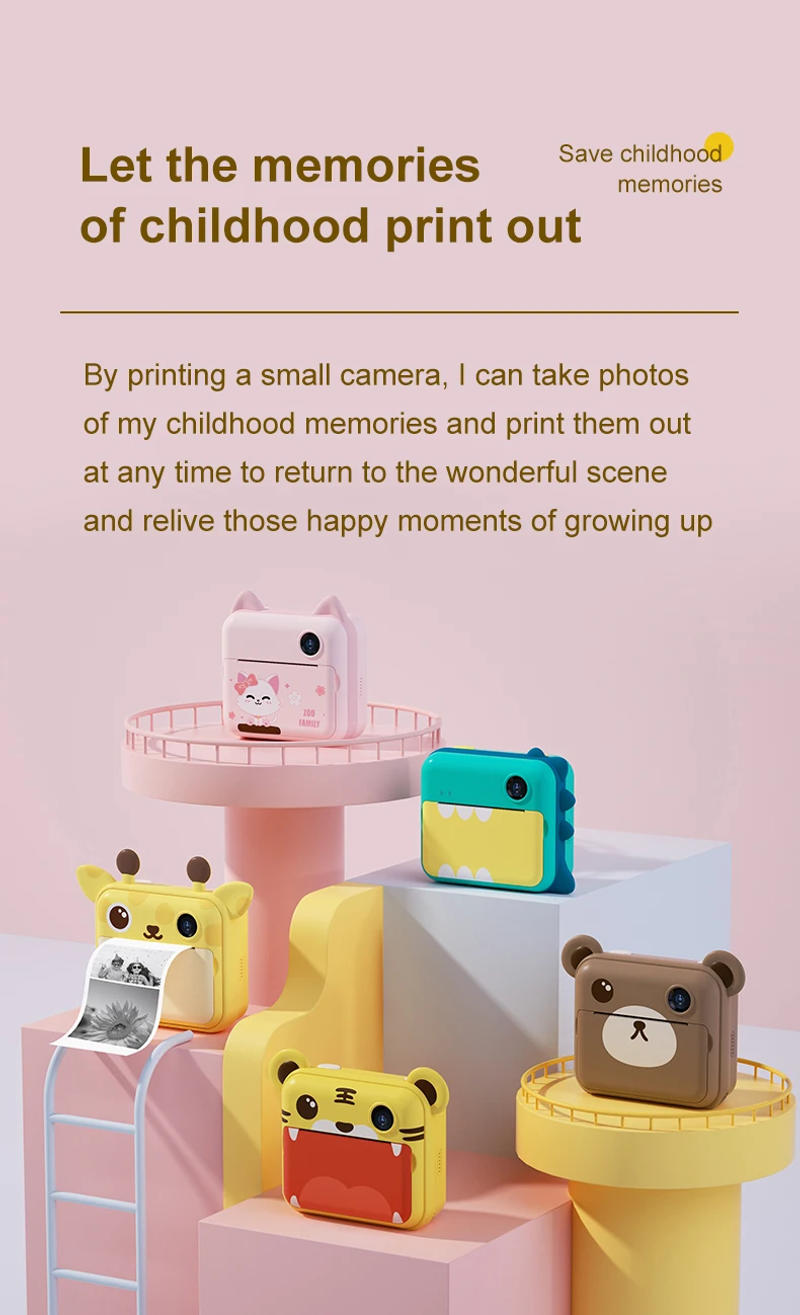 Description Picture 3 of itemChildren Instant Camera Print Camera with Print Paper HD Video Recording Dual Lens Digital Camera for Child Girl Boy Kids Toy