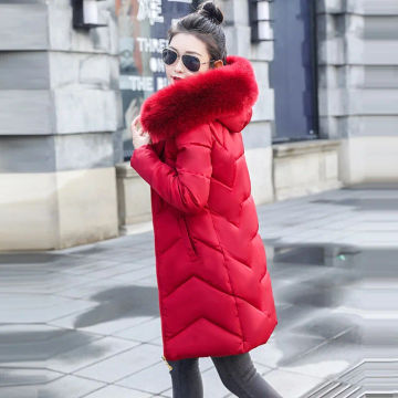 Big Fur 2023 New European Fashion Black Women's Jacket Plus size 7XL Woman Parkas Female Warm Winter Coat Hooded Women Outerwear
