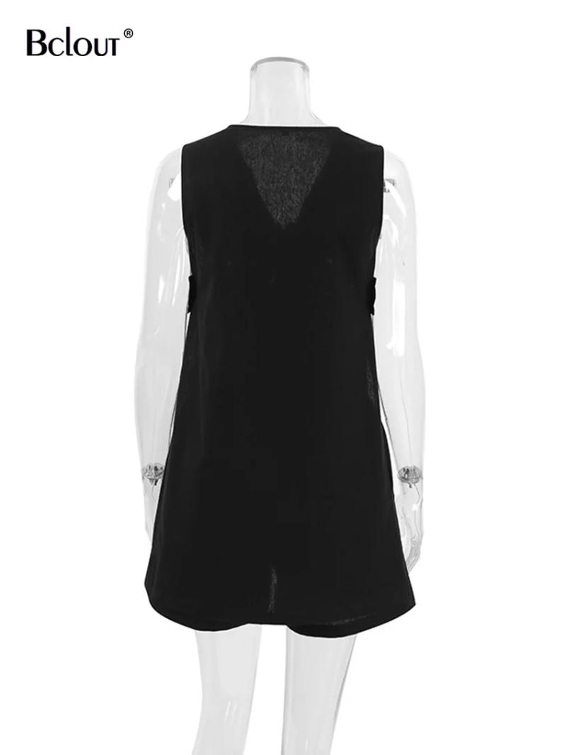 Description Picture 5 of itemBclout Summer Black Linen Shorts Sets Womens 2 Pieces Fashion V-Neck Buttons Sexy Tops Elegant Cotton Wide Leg Shorts Suits Chic