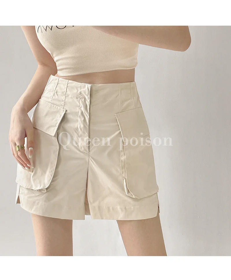 Description Picture 6 of itemTVVOVVIN 2023 New Loose Casual Straight Leg Wide Leg Shorts For Women In Summer High Waisted And Slimming Large Pockets 586I