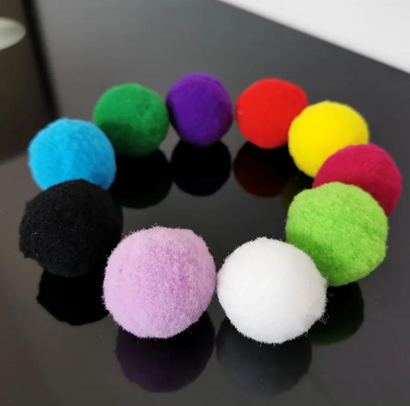 Description Picture 6 of item10/20pcs Plush Ball Cat Toys Colorful Cat Toys Creative Interactive Bouncy Ball Funny Indoor Kitten Balls Chew Toy Cat Supplies