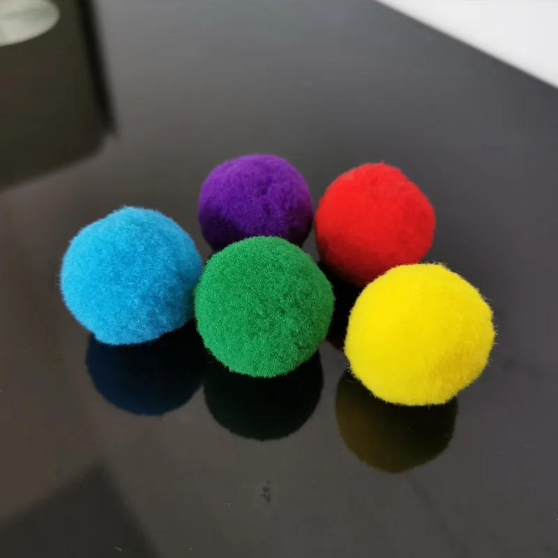 Description Picture 5 of item30pcs 3cm Colorful Cat Toy Balls Soft Kitten Pom Pom Toys Lightweight for Indoor Cats Interactive Playing Quiet Ball