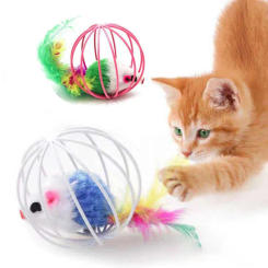 1pc Cat Toy Stick Feather Wand With Bell Mouse Cage Toys Plastic Artificial Colorful Cat Teaser Toy Pet Supplies Cat Accessories