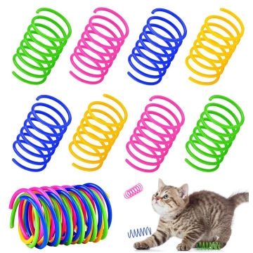 4/8/12pcs Cat Toys Interactive Wide Durable Heavy Gauge Pet Kitten Colorful Springs Cat Toy Coil Spiral Springs Dog Toys