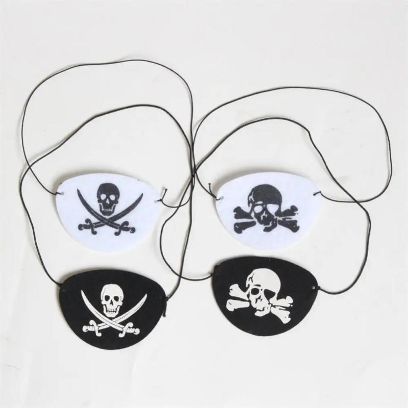 Description Picture 3 of itemFelt Pirate Eye Patches Halloween Pirate For Kids Theme Party One Eye Skeleton Captain Eyepatch Halloween Party Skull Eye Masks