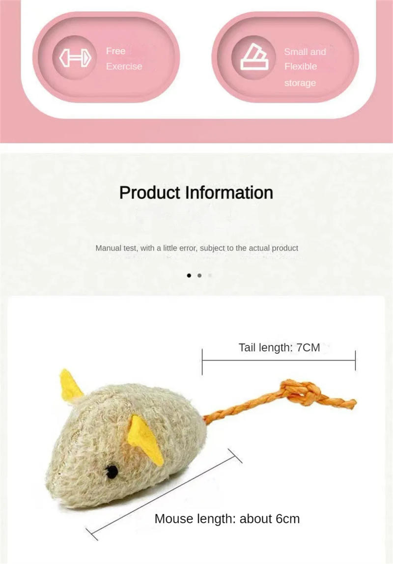 Description Picture 3 of itemPet Toy Catnip Mice Cats Toys Fun Plush Mouse Cat Toy For Kitten Colorful Cute Plush Interactive False Mouse Pet Cat Accessories