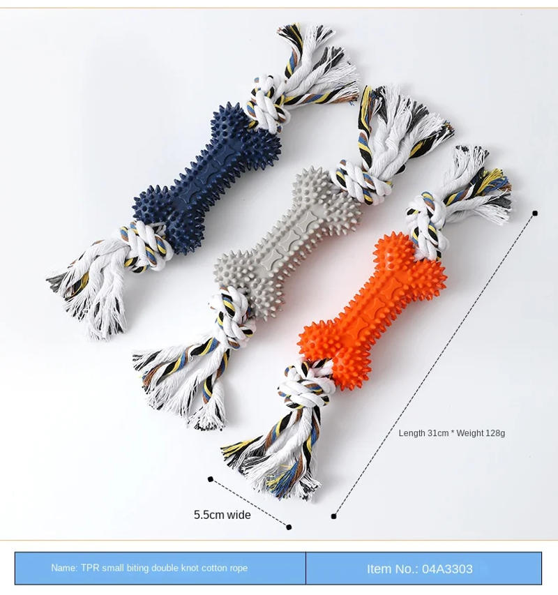 Description Picture 5 of itemKnotted Cotton Rope Dog Toys Wholesale Leather Amoy Portable Explosions Dog Teeth Cleaning Pet Toys