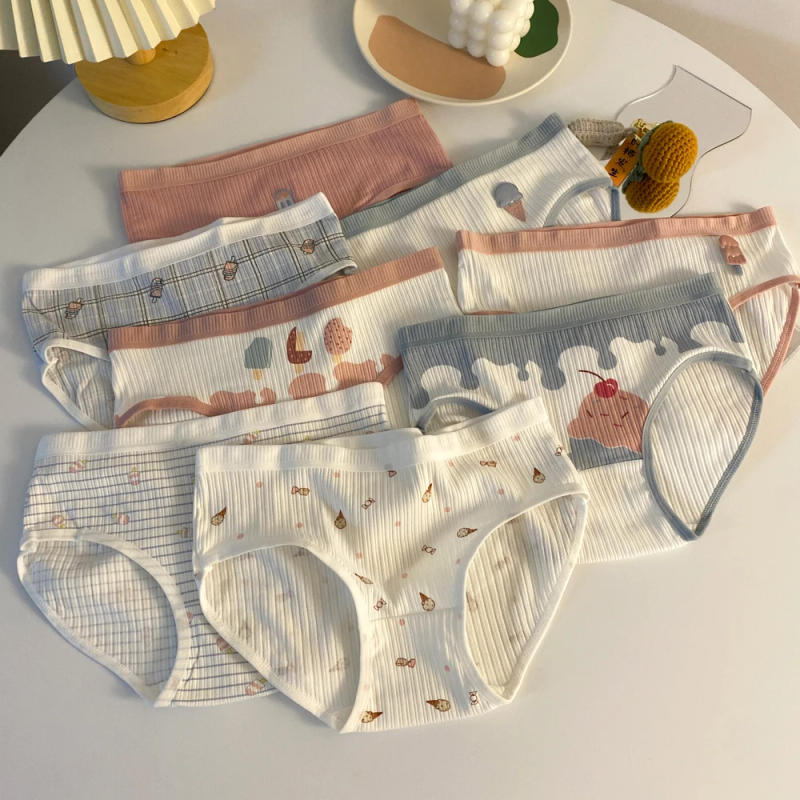 Description Picture 3 of itemHELIAR Women 4 Pcs Cottons Underwear Cute Shorts Printed Plain Shorts M-XL Comfort Panties Safety Lingerie Underwear