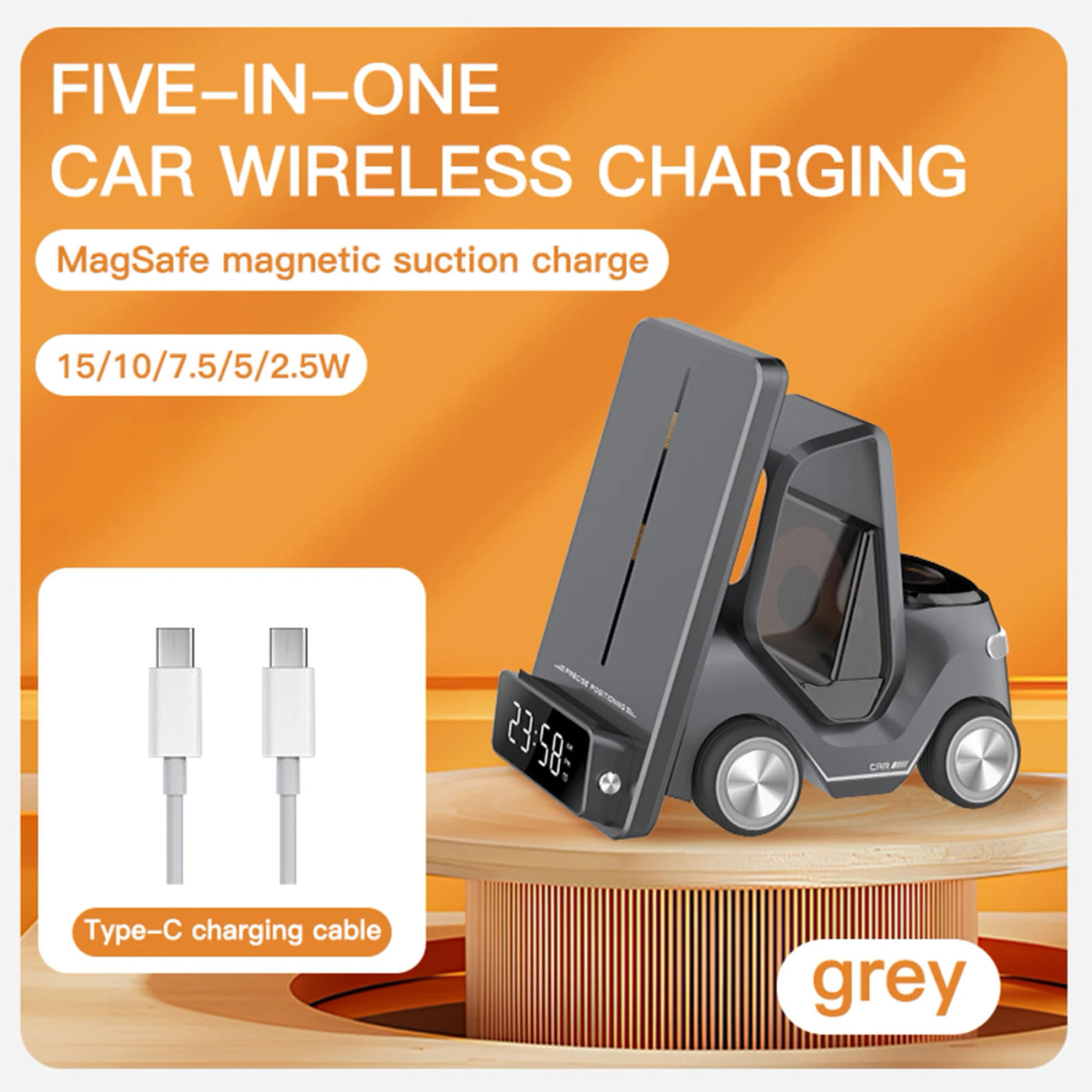 Description Picture 3 of itemForklift Design Universal Wireless Charger Station For Smart Watch Car Design Night Light Charging Station