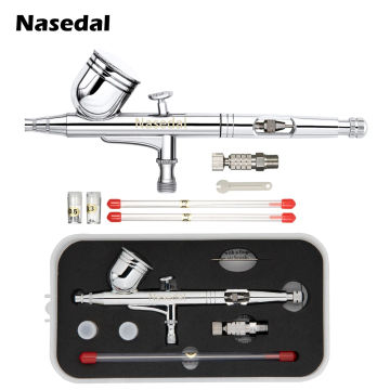 Nasedal NT-180T/NT-130T Dual-Action spray gun 0.2/0.3/0.5mm 9cc/7cc Gravity Feed Airbrush Kit Set for Art Craft Model Body Nail