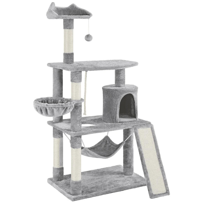 Description Picture 2 of item63.5''H Multi Level Cat Tree Condo with Scratching Post, Light Gray