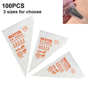 100pcs Disposable Pastry Bags Icing Piping Fondant Cake Cream Tip Baking Tools