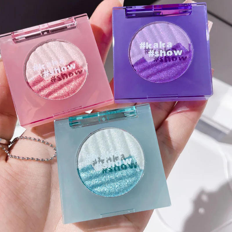 Description Picture 3 of itemAurora Purple High Gloss Two-Color Highlighters Palette Makeup 3d Face Brighten Contour Shimmer Shadow Powder Body Illuminator