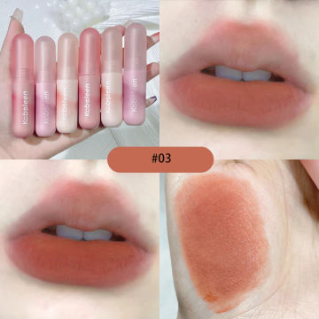 6 Colors Capsule Mousse Lip Gloss Moisturizing Lasting Velvet Matte Lip Mud  Sexy Nude Red Liquid Lipstick Lips Beauty Cosmetic