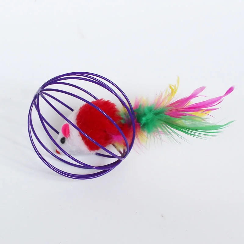 Description Picture 5 of item3pcs color random Cat Toy Caged Rat Stuffed Toys Random Color Kitten Catcher Toy Dog Funny Plaything Plush Mouse in Cage Interac