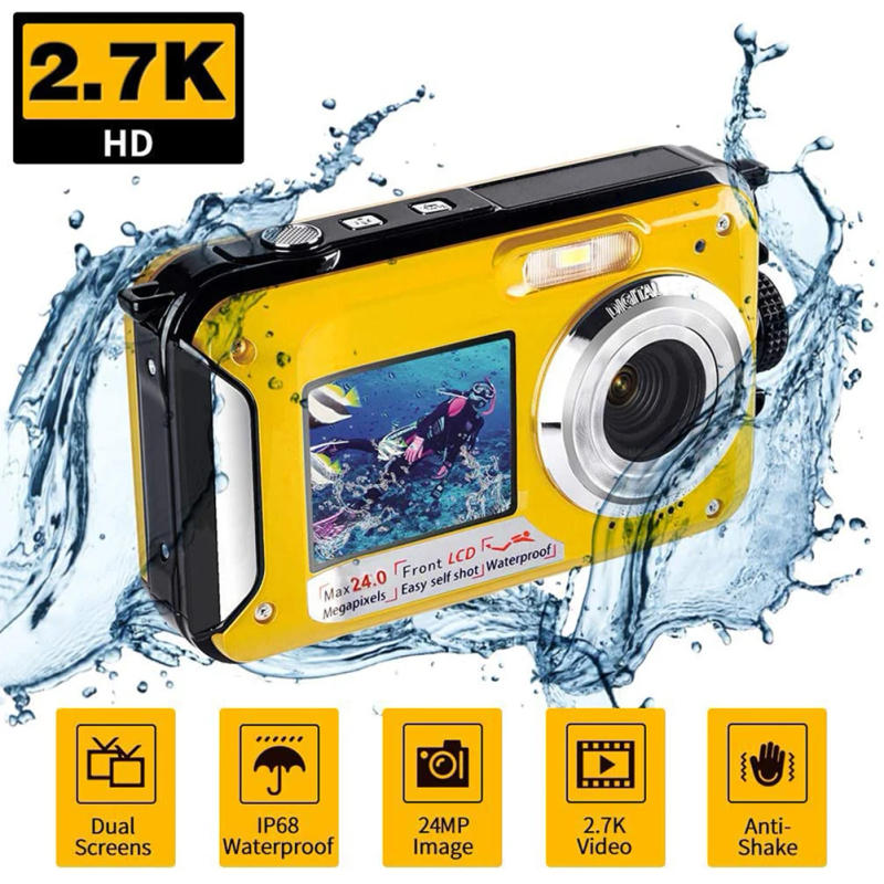 Description Picture 5 of item2.4MP Digital Camera Front Rear Dual Screen Selfie Camcorder 1080P FHD Vlog Youtube Livestream Camera Support TF Card 32GB 16X