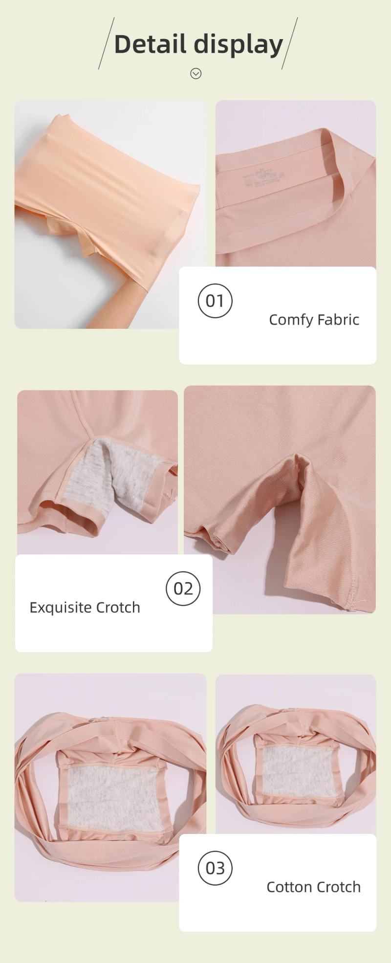 Description Picture 3 of item10Pieces Panties Shorts Set Underwear 10 Pcs Women's Ice Silk Boxer Briefs Lot of 10 Units Female Boyshorts Panties Women Set