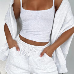 Womens 2 Piece Outfits Summer Jogging Shorts Spaghetti Strap Crop Top High Waist Running Shorts Gym Joggers Workout Lounge Sets