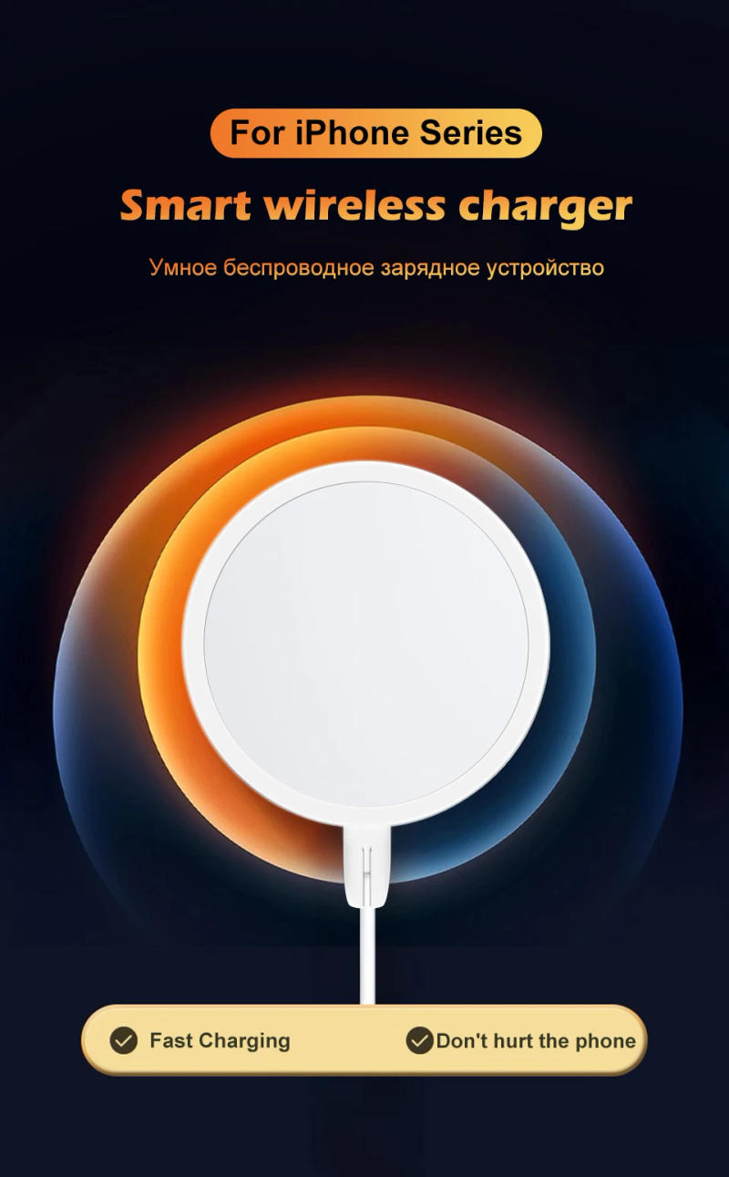 Description Picture 2 of itemFor Apple Original Magnetic Wireless Charger For iPhone 14 Pro Max 13 12 11 USB-C Fast Charging X XS XR 8 Plus Phone Accessories