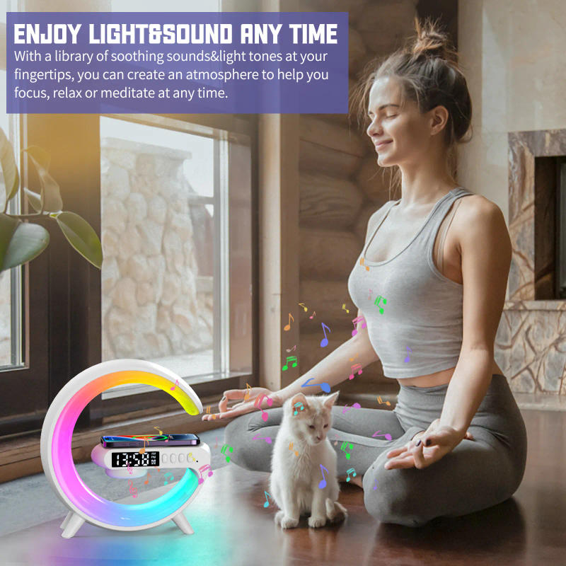 Description Picture 5 of itemMultifunction Wireless Charger Pad Stand Speaker TF RGB Night Light 15W Fast Charging Station for iPhone Samsung Xiaomi Huawei