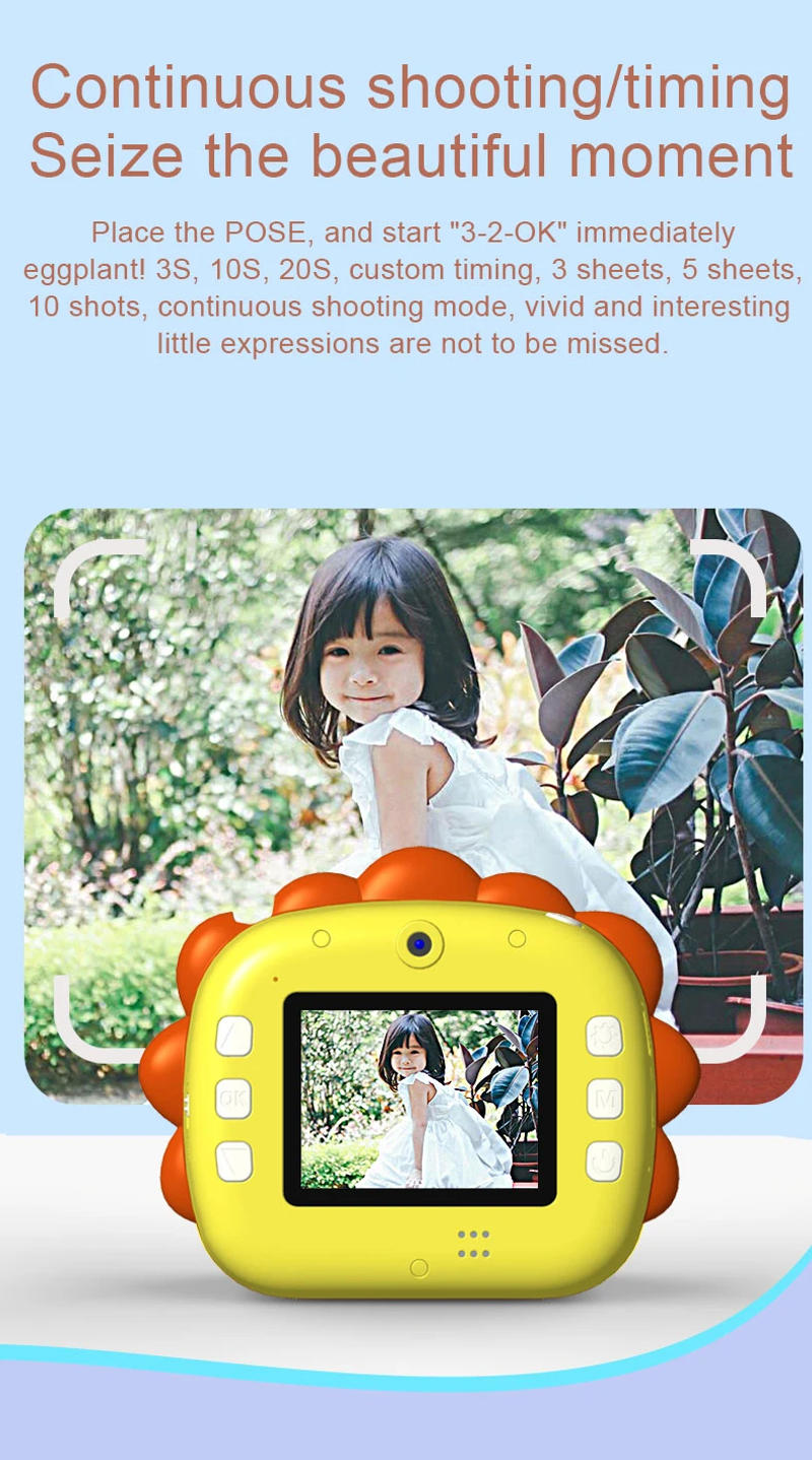 Description Picture 3 of itemChildren's Instant Printing Camera Thermal Printer Mini Children's Digital Camera 1080p HD Video Camera For Boys Birthday Gift