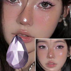 Monochrome Diamond Glitter Highlighter Palette Makeup Face and Body Brighten Pearlescent White Polarized Purple Highlight Makeup