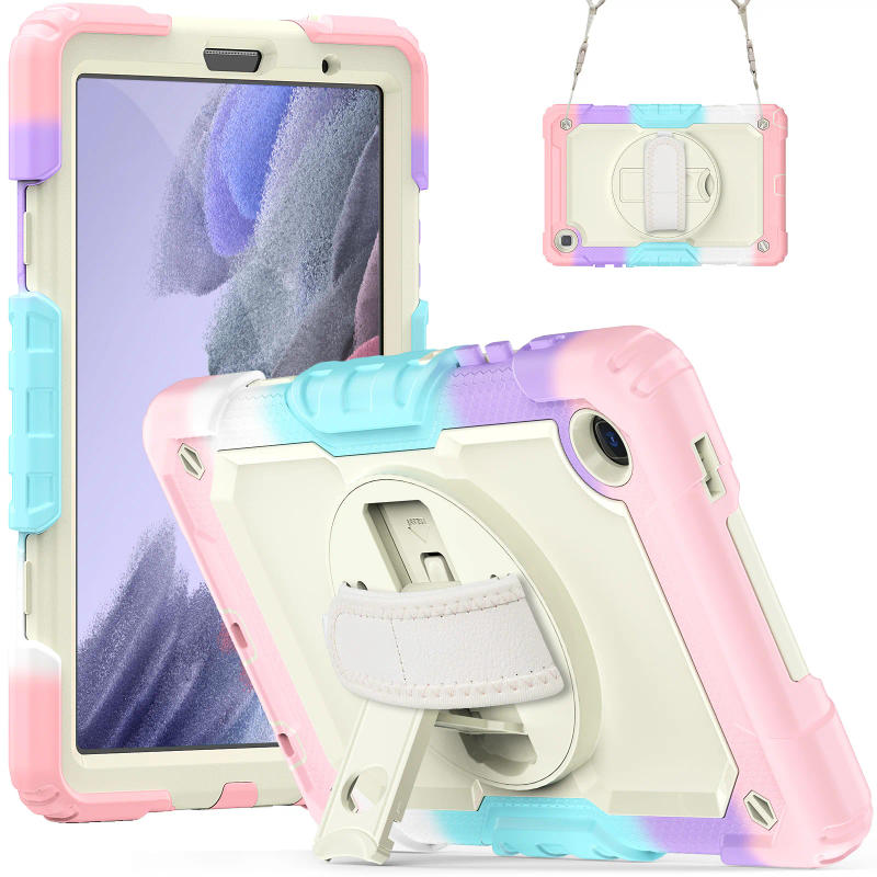 Description Picture 4 of itemKids Proof Silicone Tablet Case For Samsung Galaxy Tab A7 Lite 2021 T220 T225 Shockproof Cover With Rotation Hand Strap Case