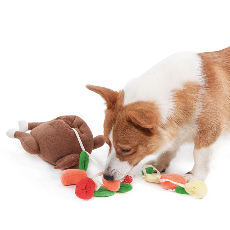 Description Picture 4 of itemPet Products Turkey Plush Food Training Pet Interactive Puzzle Feeder Dog Cat Toy Dog Chew Toys Hide Food Toys