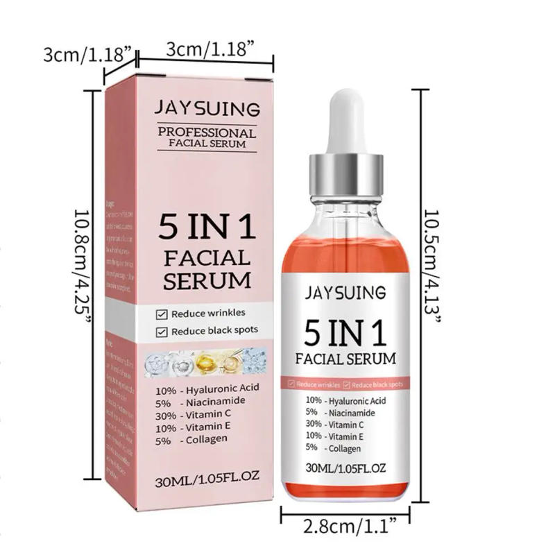 Description Picture 4 of item5 In 1 Moisturizing Whitening Anti Wrinkle Aging Vitamin C Hyaluronic Acid Face Serum Shrink Pores Serum Skin Care 30ml