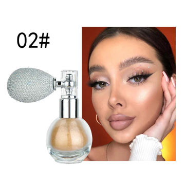 4 Colors Highlighter Powder Spray High Gloss Glitter Powder Spray Shimmer Sparkle Powder Makeup for Face Body Highlight Makeup