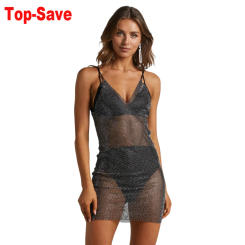 See Through Sexy Dress Women 2023 Autumn Mini Clothing Elegant Backless Nightclub Wear Grid Accessories Tight Rhinestone Dresses