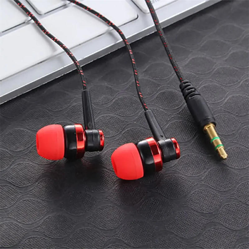 Description Picture 5 of item3.5mm Wired In-ear Stereo Earphone Nylon Weave Earphone Cable Headset With Microphone For Smartphone Laptop