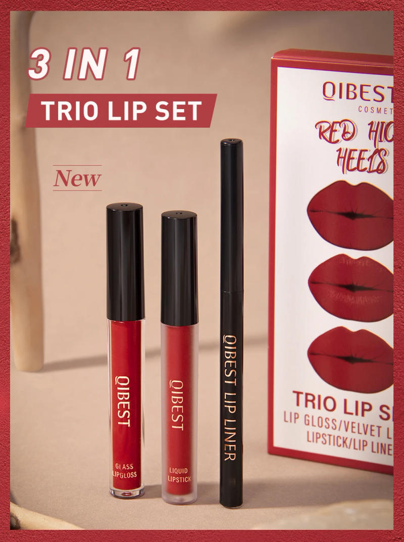 Description Picture 2 of itemQIBEST Liquid Lipstick Set+ Lip Liner Pencil Ultra Matte Lipstick Pen Velvet Long Lasting Lip Glosses Nude Makeup Cosmetics Kit