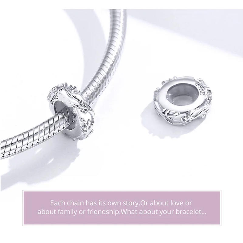 Description Picture 2 of itemBISAER 925 Sterling Silver Spacer Cherry Heart Blue Eye Flower Stopper Beads Charm Fit Charm Bracelet DIY Accessories Jewelry