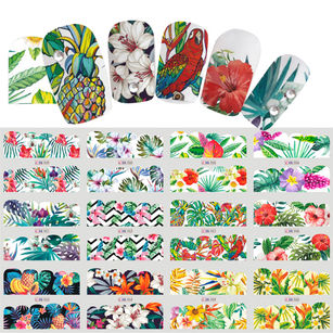 1Pc Monstera Leaf Flower Design Water Transfer Nail Art Stickers Manicure Decal