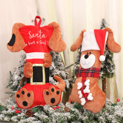 Xmas Socks with Cat Dog for Candy Gift Bag for Fireplace 