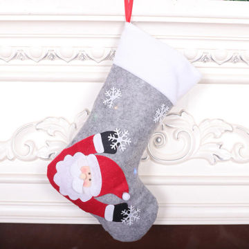 Christmas Stockings With Led Glowing Snowman Santa Elk Bear Print for Fireplace