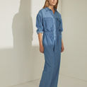 100% COTTON DENIM JUMPSUIT INDIGO