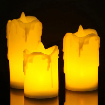 Christmas LED Flameless Candles with Battery 3Pc 