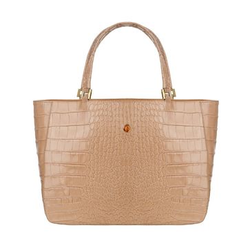 Ladies' leather bag MAMMA croco camel