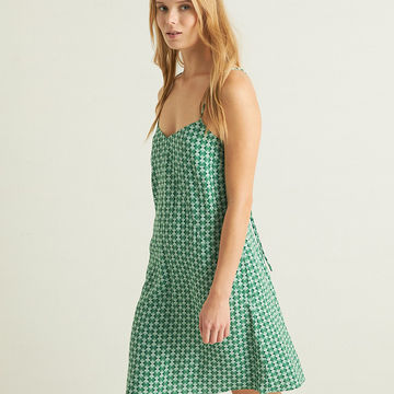 SHORT PRINT DRESS GREEN