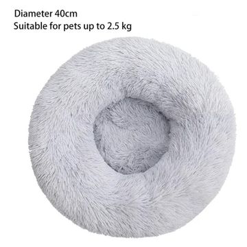 Round Soft Shaggy Cat Nest - Indoor Dog and Cat Bed with Removable Machine Washable Pillow Mat