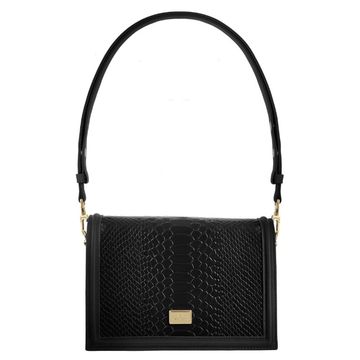 MAYA BLACK women's leather bag python