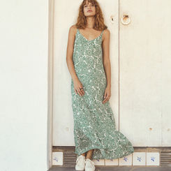 LONG FLORAL-PRINT DRESS