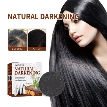 Hair Darkening Soap Shampoo Bar Fast Effective Repair Gray White Color Dye Body Natural Organic Conditioner Beauty Health