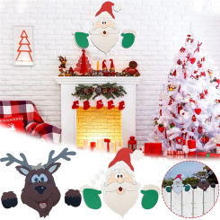 Wall Sticker Christmas Thief Sculpture for Yard Ornament 