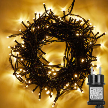 LED Christmas Warm White String Light Waterproof for Outdoor 8 Mode 31V UK/EU/US Plug 20/50/100M 