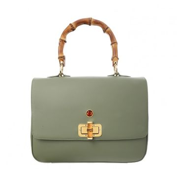 Leather handbag MERA NAPA OLIVE