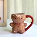 300ml Gingerbread Man Mug - 3D Ceramic Cup for Christmas, Cartoon Design for Coffee, Milk, and Water